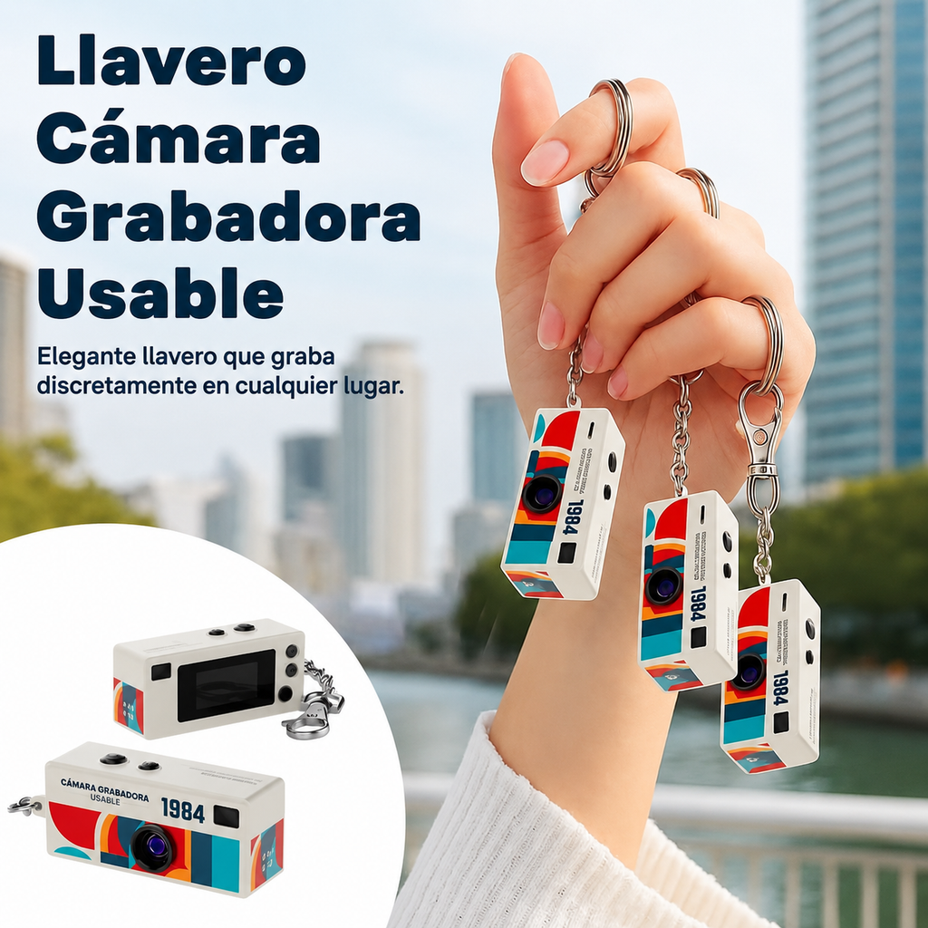 Mini cámara retro - llavero